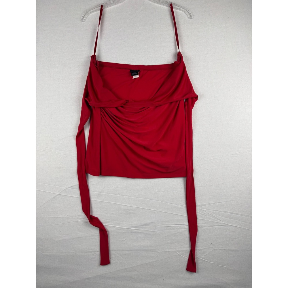 Torrid Red Off the Shoulder Draped Ruched Blouse Top Size 2 50-6455